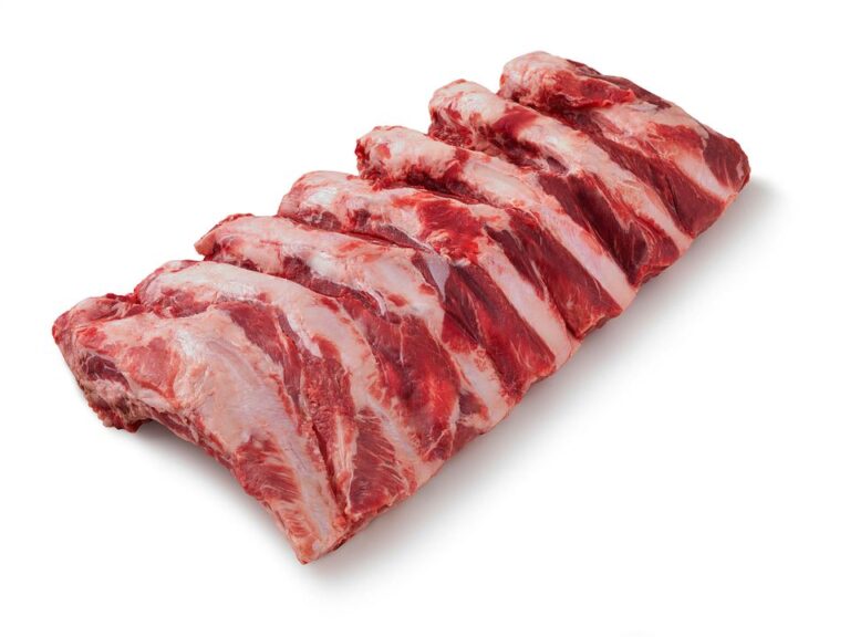 Rack of fresh pork back ribs