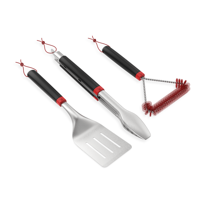 Weber three-piece stainless steel grill tool set